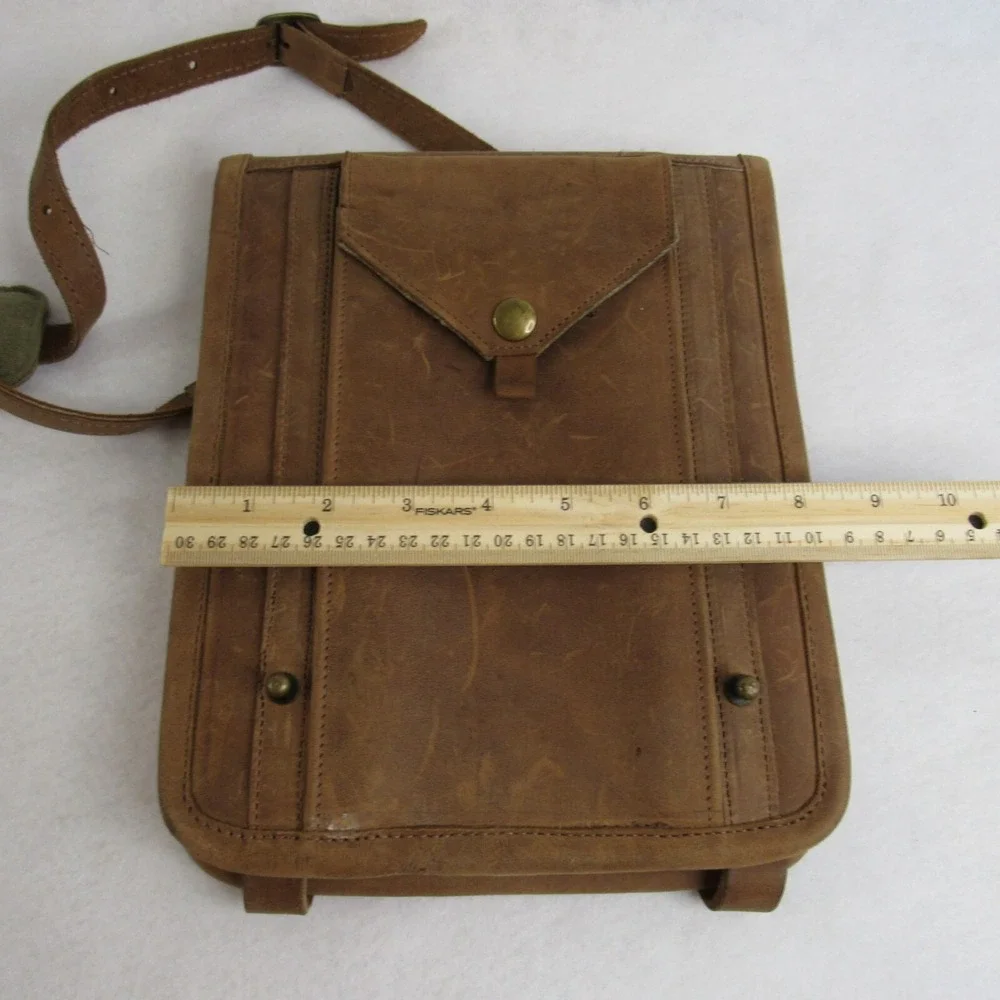 IPad Tablet Case Sleeve Temple Brown Oiled Leather WWII Canvas Shoulder Strap